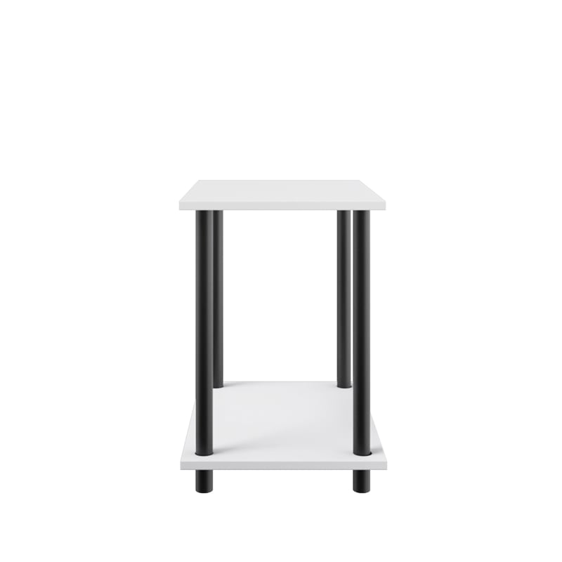 2 Tiers Wood Household Shelving Unit in White (14.96 in. W x 15.87 in. H x 11.02 in. D)
