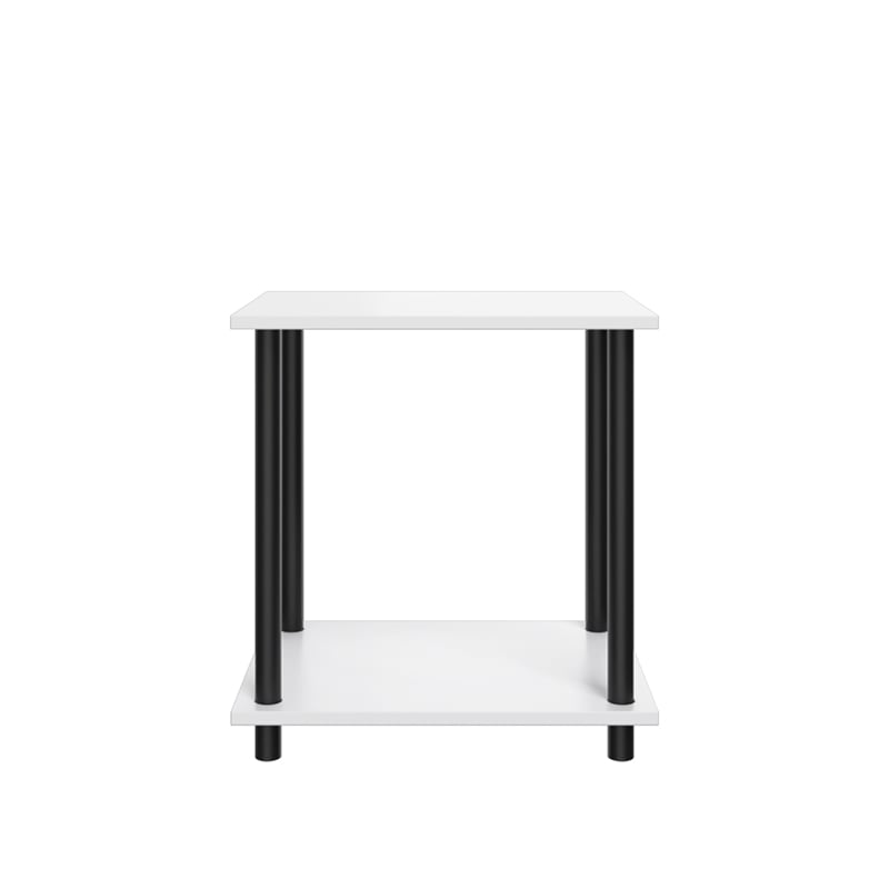 2 Tiers Wood Household Shelving Unit in White (14.96 in. W x 15.87 in. H x 11.02 in. D)