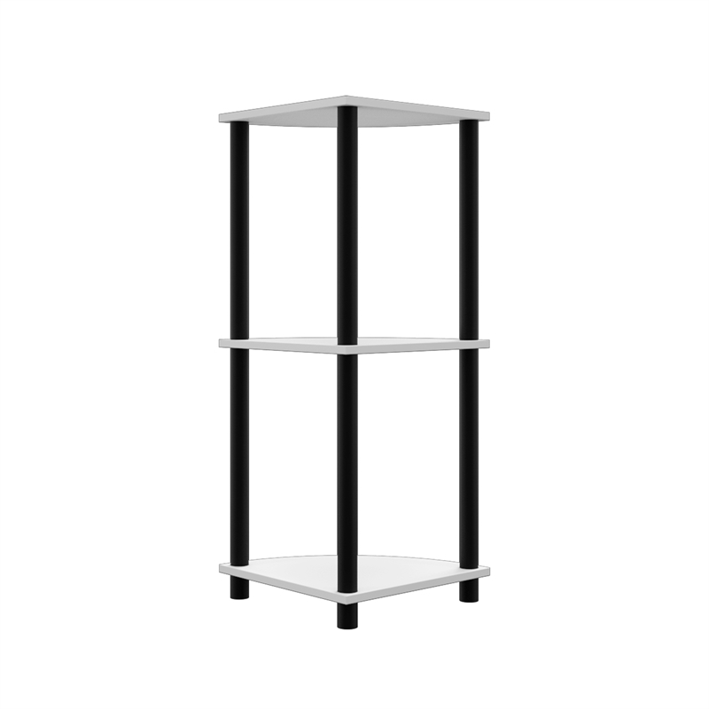 3 Tiers Wood Household Shelving Unit in White (15.67 in. W x 29.72 in. H x 15.67 in. D)