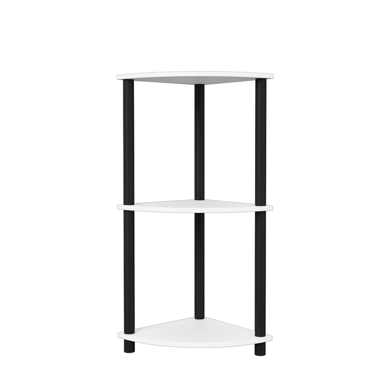 3 Tiers Wood Household Shelving Unit in White (15.67 in. W x 29.72 in. H x 15.67 in. D)
