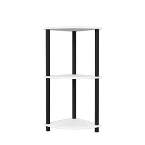 3 Tiers Wood Household Shelving Unit in White (15.67 in. W x 29.72 in. H x 15.67 in. D)