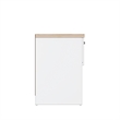 15.74 in. White and Natural Oak Rectangle Wood End Table with 1 Drawer