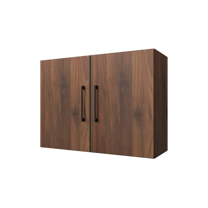 31.49 in. W x 11.81 in. D x 23.62 in. H Wood Wall Kitchen Cabinet in Walnut with Adjustable Shelves