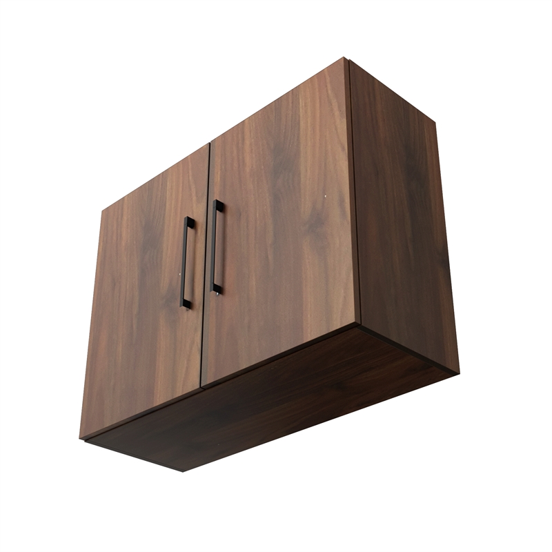 31.49 in. W x 11.81 in. D x 23.62 in. H Wood Wall Kitchen Cabinet in Walnut with Adjustable Shelves