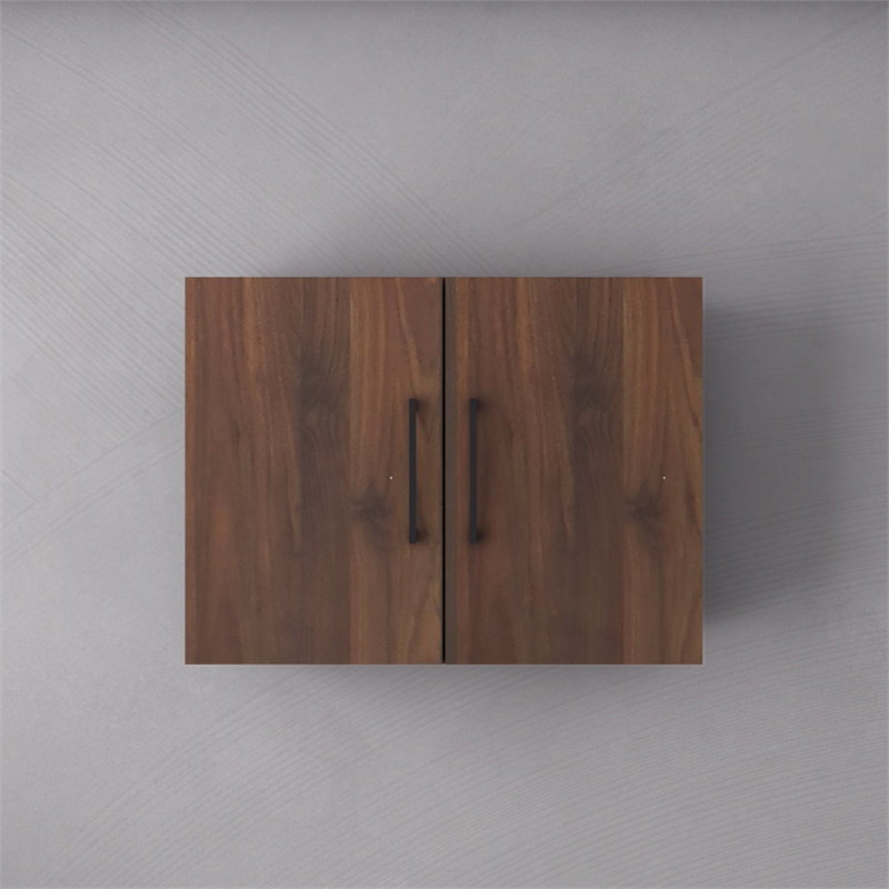 31.49 in. W x 11.81 in. D x 23.62 in. H Wood Wall Kitchen Cabinet in Walnut with Adjustable Shelves