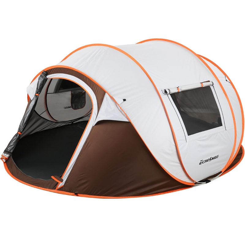 Terrui EchoSmile 6.5 ft. x 3.9 ft. White and Brown 4-6 Person Tent