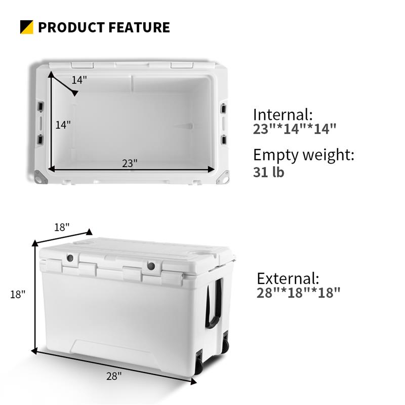 EchoSmile 75 qt. White Rotomolded Cooler