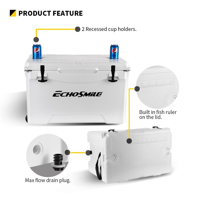 EchoSmile 75 qt. White Rotomolded Cooler