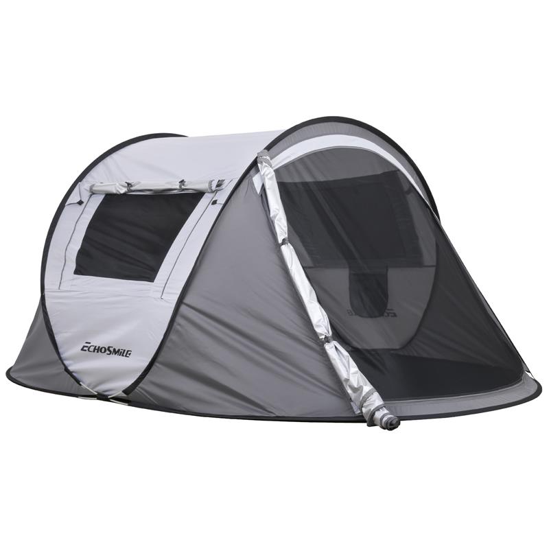 Echosmile 2 Person White And Gray Pop Up Tent