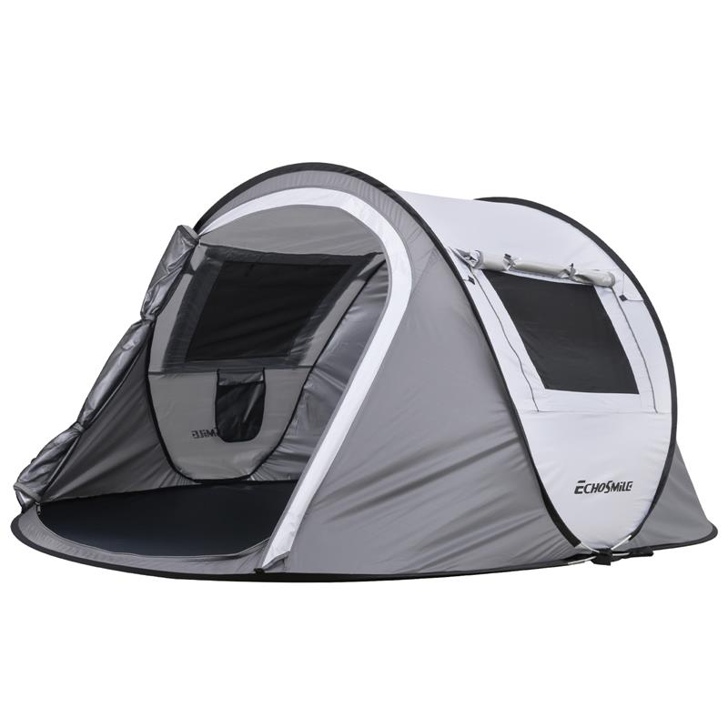 Echosmile 2 Person White And Gray Pop Up Tent