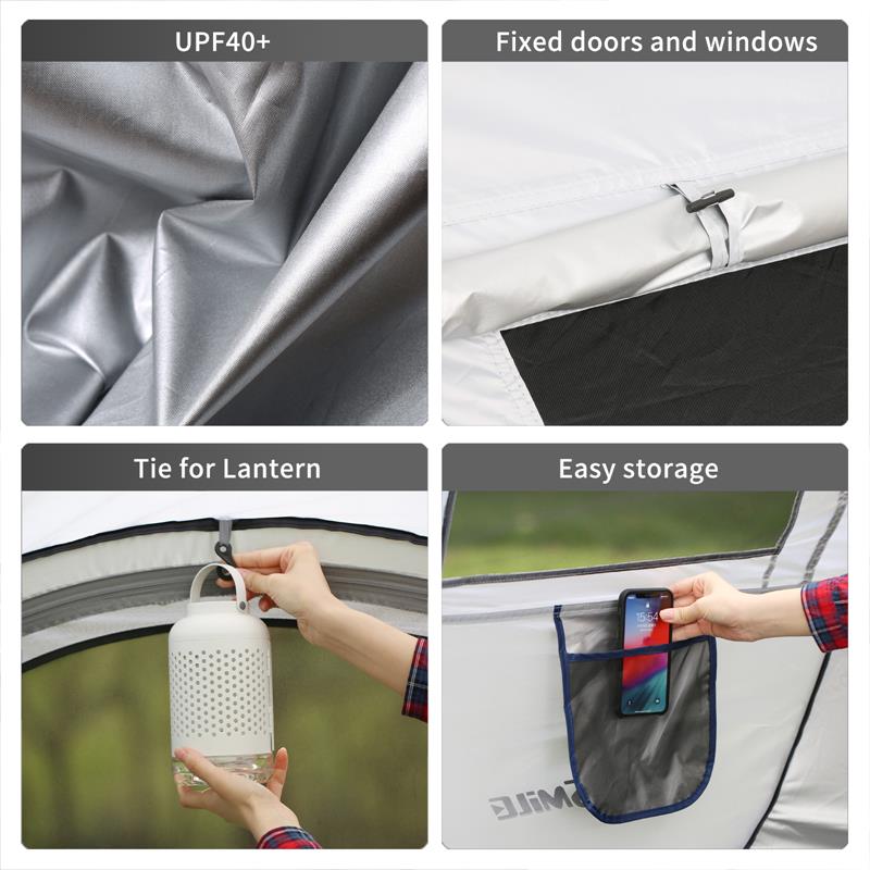 Echosmile 2 Person White And Gray Pop Up Tent