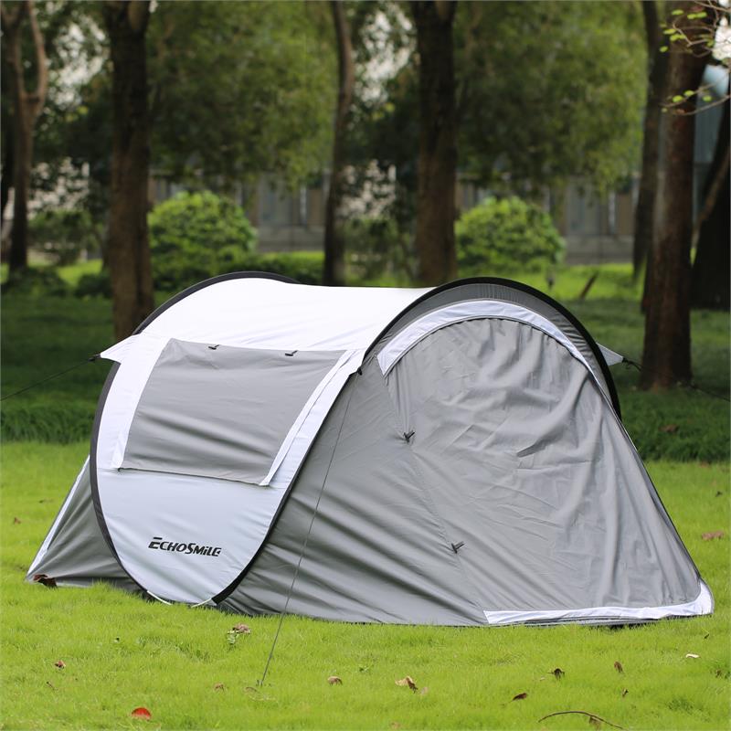 Echosmile 2 Person White And Gray Pop Up Tent