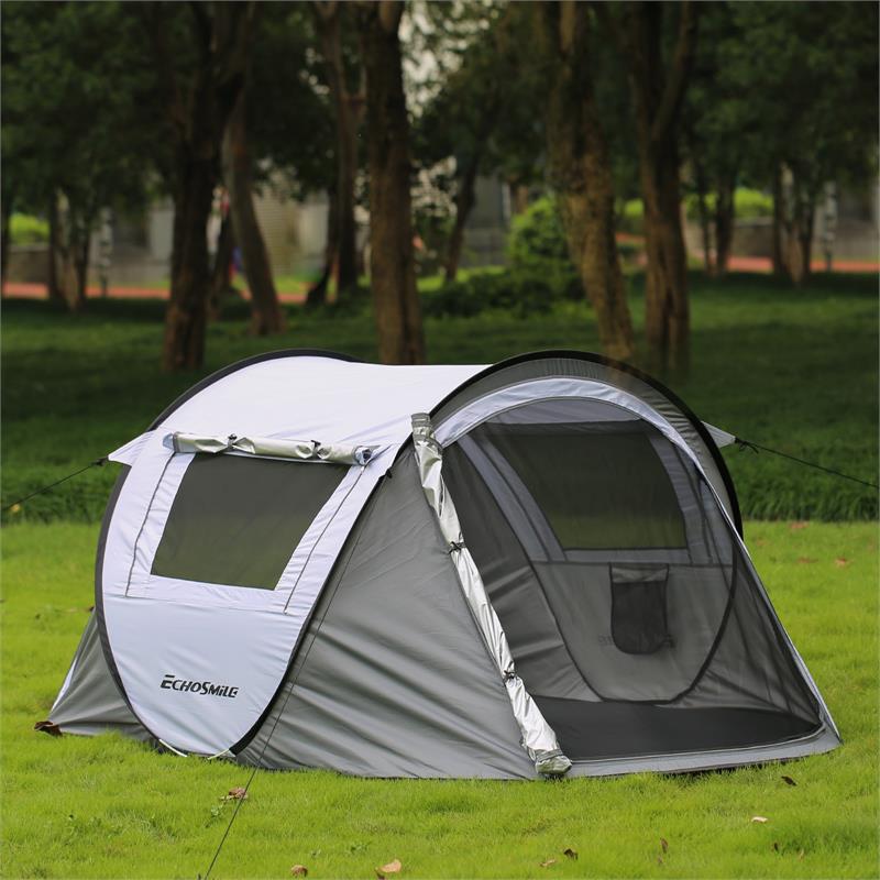 Echosmile 2 Person White And Gray Pop Up Tent