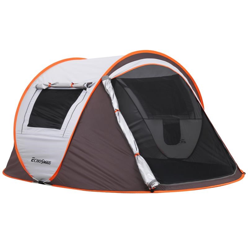 Echosmile 2 Person White And Brown Pop Up Tent