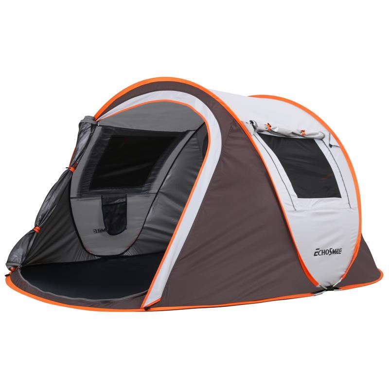 Echosmile 2 Person White And Brown Pop Up Tent
