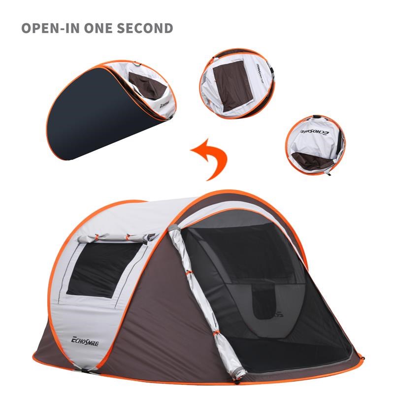 Echosmile 2 Person White And Brown Pop Up Tent