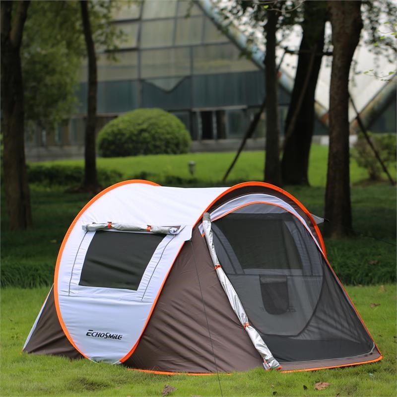 Echosmile 2 Person White And Brown Pop Up Tent