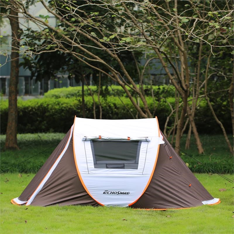 Echosmile 2 Person White And Brown Pop Up Tent