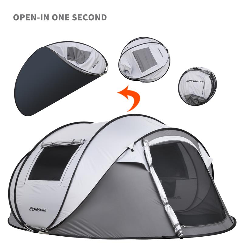 Echosmile 4-6 Person Gray Pop Up Tent