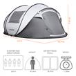Echosmile 4-6 Person Gray Pop Up Tent