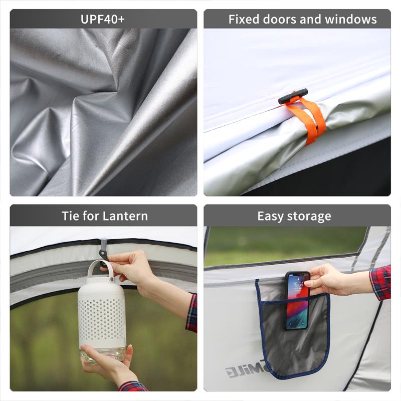 Echosmile White And Brown Pop Up Tent For 5-8 People