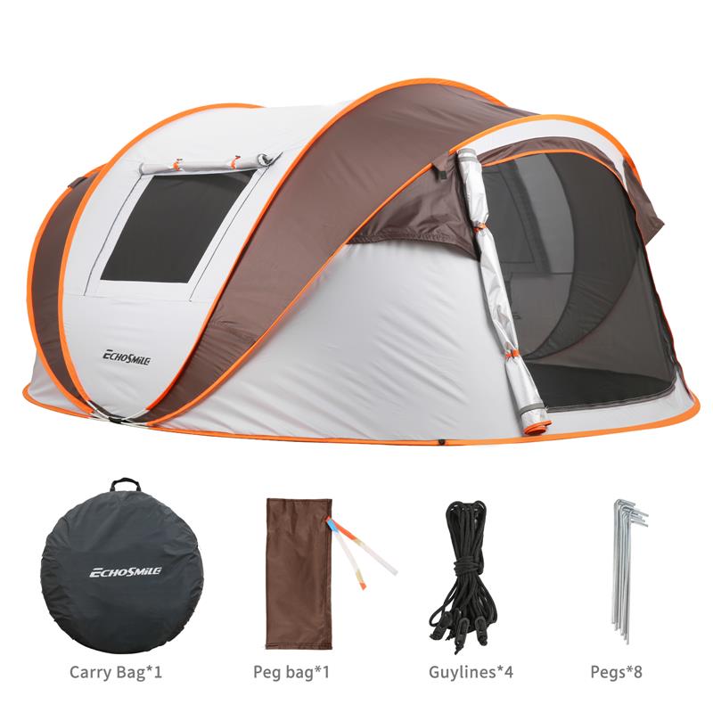 Echosmile White And Brown Pop Up Tent For 5-8 People