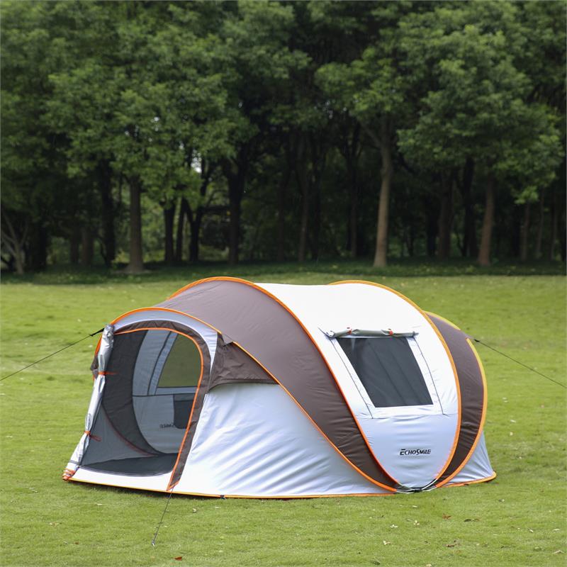 Echosmile White And Brown Pop Up Tent For 5-8 People