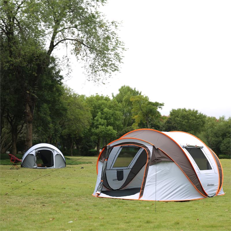 Echosmile White And Brown Pop Up Tent For 5-8 People