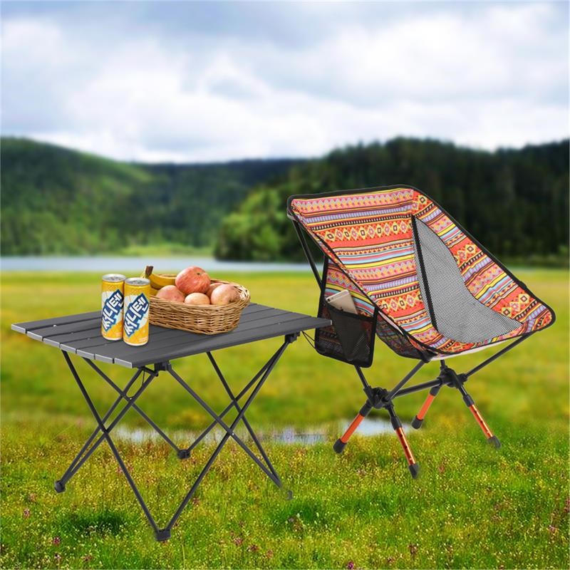 Echosmile Aluminum Medium Collapsible Table in Black