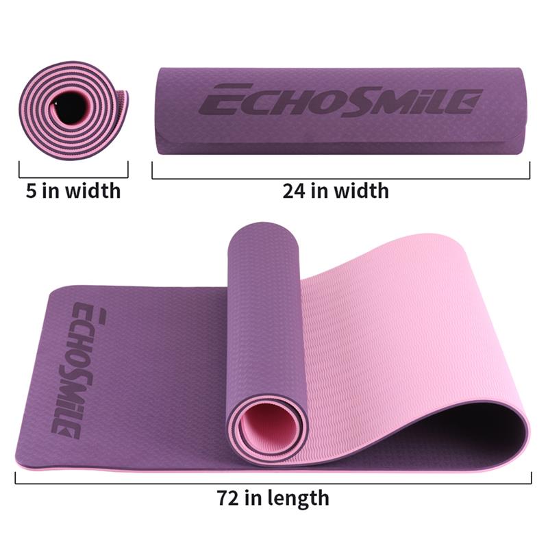 Echosmile 0.24 Inch Purple Yoga Mat