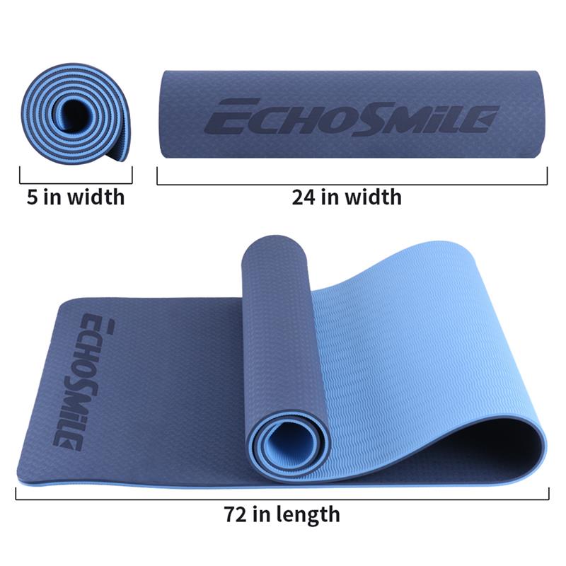 Echosmile 0.24 Inch Blue Yoga Mat