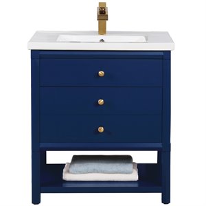 Design Element Group Logan 30&quot Single Sink Vanity in Blue