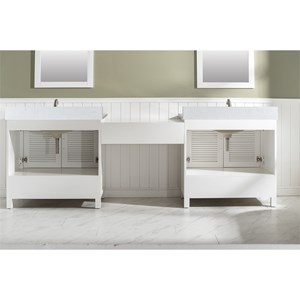 Design Element Estate 102&quot Double Sink Bathroom Vanity Modular Set in White