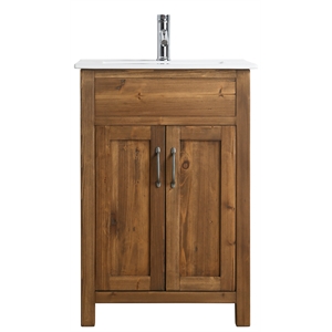 Design Element Bryson 24&quot Reclaimed Wood Single Sink Bathroom Vanity In Walnut