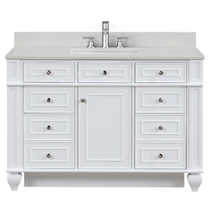 Design Element Winston 48&quot Solid Wood Single Sink Bathroom Vanity in White