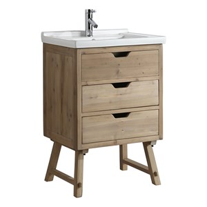 Design Element Fredric 24&quot Reclaimed Wood Single Sink Vanity in Natural