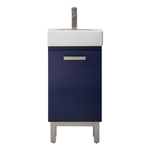 Design Element Stella 16.5&quot Wood Single Sink Vanity in Blue
