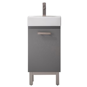 Design Element Stella 16.5&quot Wood Single Sink Vanity in Gray