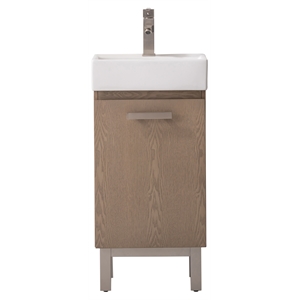 Design Element Stella 16.5&quot Wood Single Sink Vanity in Oak