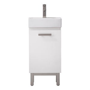 Design Element Stella 16.5&quot Wood Single Sink Vanity in White
