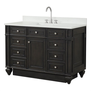 Design Element Winston 48&quot Solid Birch Hardwood Single Vanity in Walnut