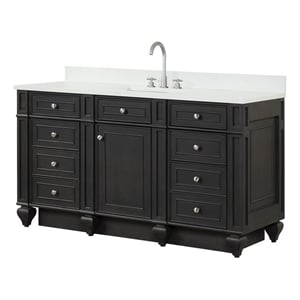Design Element Winston 60&quot Solid Birch Hardwood Single Vanity in Brown