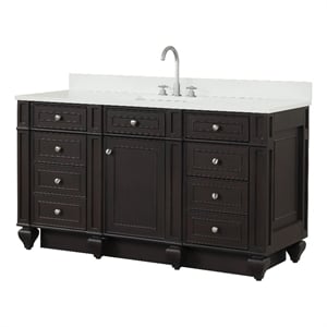Design Element Winston 60&quot Solid Birch Hardwood Single Vanity in Espresso