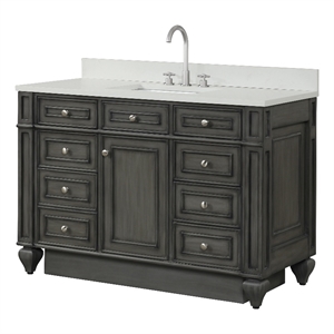 Design Element Winston 48&quot Solid Birch Hardwood Single Vanity in Gray