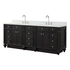 Design Element Winston 84&quot Solid Birch Hardwood Double Vanity in Espresso