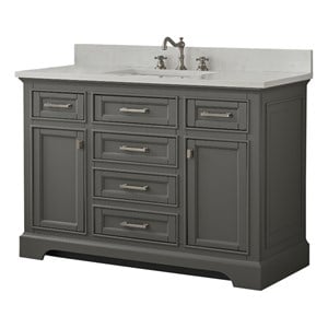 Design Element Milano 48&quot Solid Birch Hardwood Single Vanity in Grey