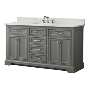 Design Element Milano 60&quot Solid Birch Hardwood Single Vanity in Grey