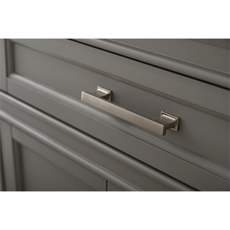 Milano 30 in. W x 22 in. D x 34 in. H Bath Vanity in Gray with White Quartz Top