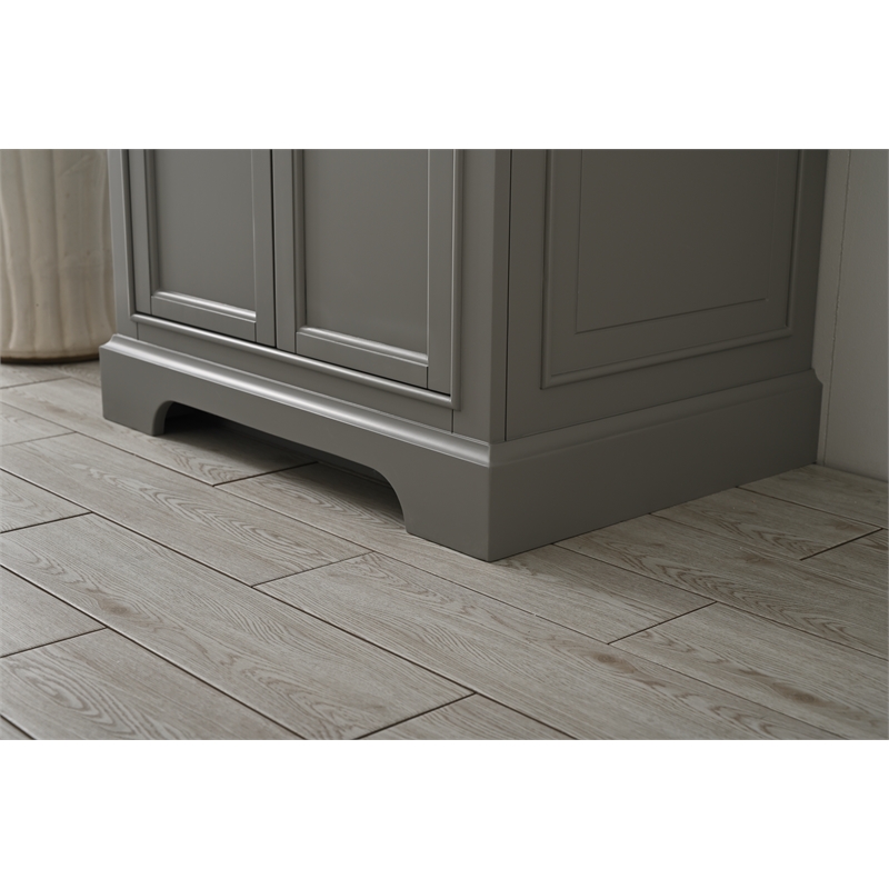 Milano 30 in. W x 22 in. D x 34 in. H Bath Vanity in Gray with White Quartz Top