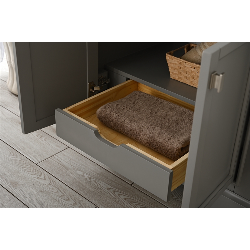 Milano 30 in. W x 22 in. D x 34 in. H Bath Vanity in Gray with White Quartz Top